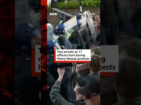 Two arrests as 11 police officers hurt during Henry Nowak protests. #BBCNews