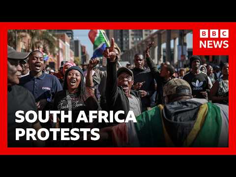 Heavy security deployed in South Africa ahead of anti-migrant protests | BBC News