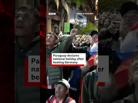 Paraguay gets national holiday after beating Germany in World Cup. #Paraguay #WorldCup #BBCNews