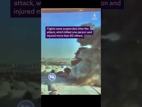 Moment drone hits Kuwait airport