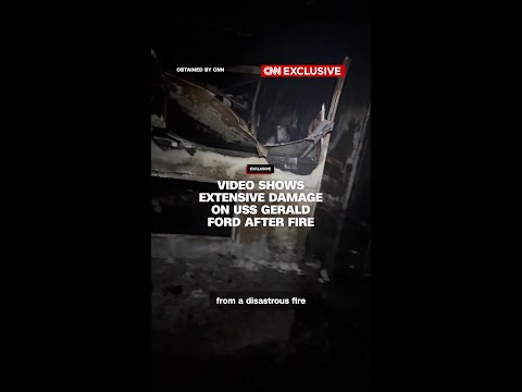 Video shows extensive damage on USS Gerald Ford after fire