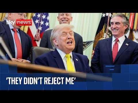 Trump answers reporters’ questions in the Oval Office