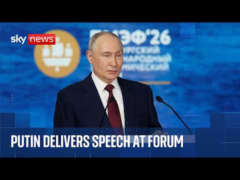 Russian President Vladimir Putin addresses St Petersburg forum