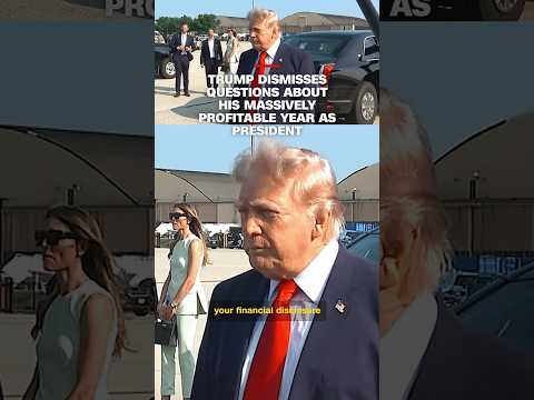 Trump dismisses questions about his massively profitable year as president