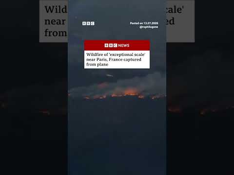 Wildfire north of Paris, France captured from plane. #Paris #France #BBCNews