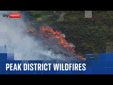 Major wildfires spread across Peak District