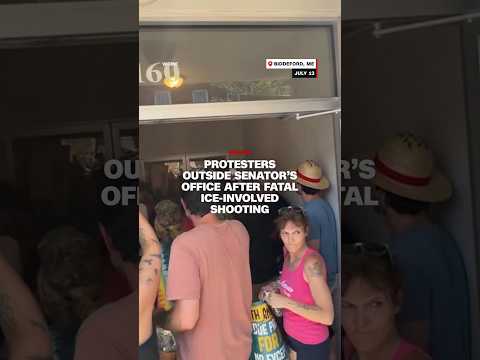 Protesters gather outside senator’s office after fatal ICE-involved shooting