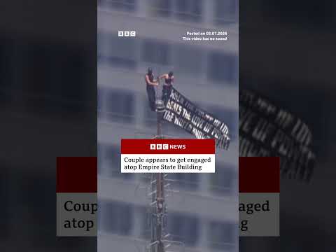Couple appear to get engaged atop Empire State Building. #BBCNews
