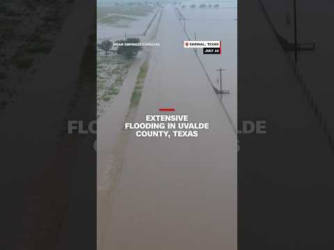 Extensive flooding in Uvalde County, Texas