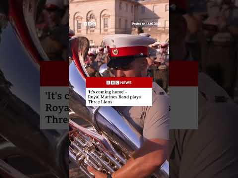 Royal Marines Band plays Three Lions. #England #ThreeLions #BBCNews