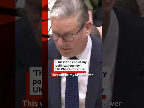 Keir Starmer greeted with applause as he wraps up his final PMQs as UK prime minister. #BBCNews