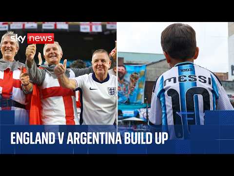 Fans arrive for England vs Argentina World Cup semi-final