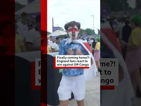 Finally coming home?! England fans react to win against DR Congo. #FIFAWorldCup #ThreeLions #BBCNews