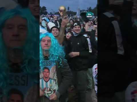Fans in Argentina celebrate as their country is through to the World Cup final.