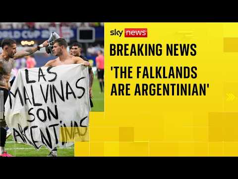 ‘The Falklands are Argentinian’: Players hold up banner after beating England 2-1