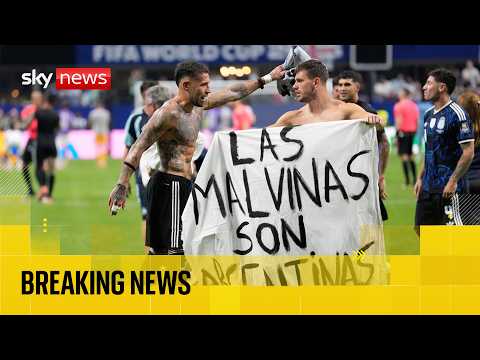 Will Argentina be punished for holding up Falklands banner? | Full Sky News coverage
