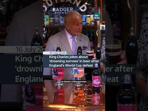 King Charles has joked about having a pint of beer to ‘drown your sorrows’ after England’s defeat