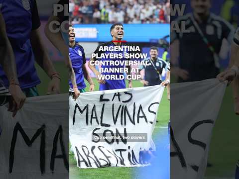 Argentina players show controversial banner at World Cup