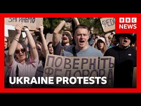 Protests in Ukraine against President Zelensky’s removal of defence minister | BBC News