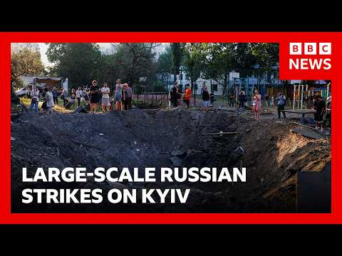 At least 13 killed in large-scale Russian missile and drone strikes on Kyiv | BBC News