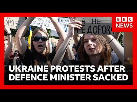 Mass protests in Ukraine after Zelensky sacks popular defence minister | BBC News