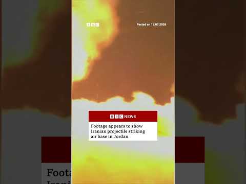 Footage appears to show Iranian projectile striking Jordan air base. #BBCNews