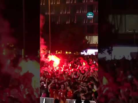 Fans in Madrid celebrate Spain becoming World Cup champions