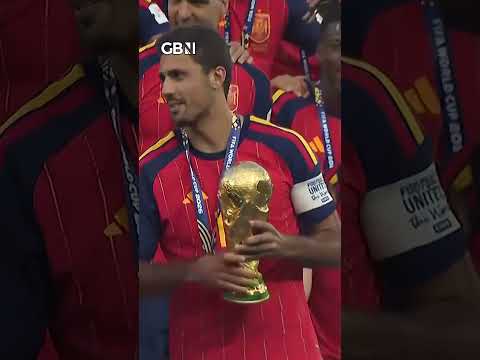 Donald Trump suffers AWKWARD World Cup final moment as he nearly photobombs Spain’s trophy lift…