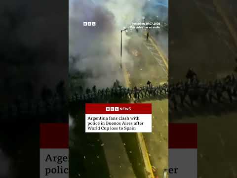 Argentina fans clash with police in Buenos Aires after World Cup loss. #BBCNews