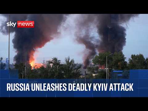 Zelenskyy visits site of deadly Russian attack in Kyiv