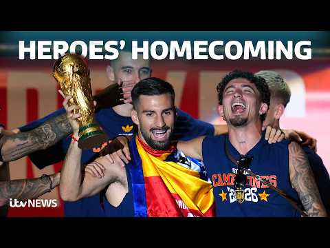 Victorious Spaniards return home to massive celebrations in Madrid