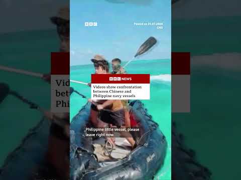 Videos appear to show confrontation between Chinese and Philippine navy vessels. #BBCNews