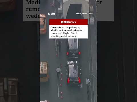 Guests dropped off in SUVs for rumoured Taylor Swift wedding celebrations. #BBCNews