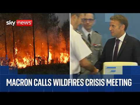 French President Macron attends wildfires crisis meeting