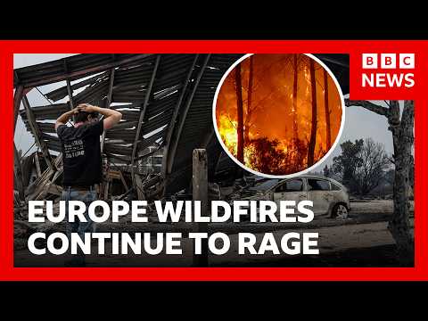 LIVE: Wildfires continue to rage in France and Spain with crisis meetings to take place | BBC News