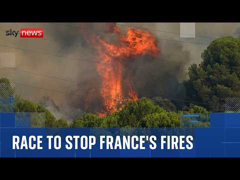 Sky News on the frontline as farmers join race to stop France’s raging fires