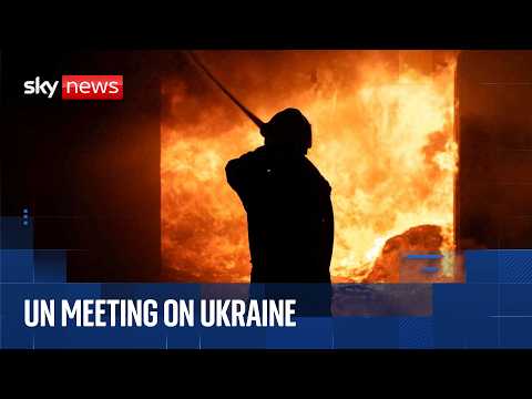 UN hold meeting on Ukraine as Russian attack on Kyiv triggers fires