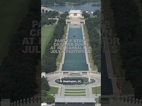Part of stage crashes down at  rehearsal for July 4 festivities