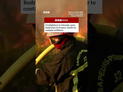 Firefighters in Gironde, near Bordeaux in France, battle to contain wildfires. #France #BBCNews