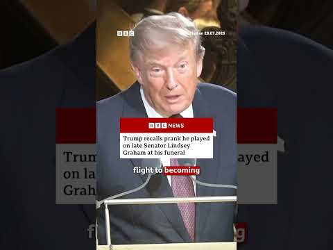 Trump delivers eulogy for US Senator Lindsey Graham. #BBCNews