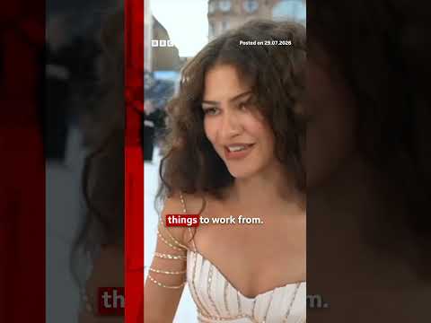 Zendaya on her black Spider-Man premiere outfits. #BBCNews