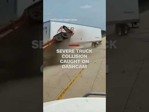 Severe truck collision caught on dashcam