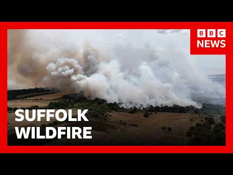 Wildfire in Suffolk, UK, not yet under control, fire service says | BBC News