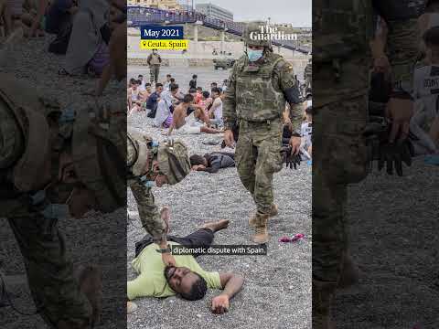 Why did almost 60,000 people cross into Spanish territory?