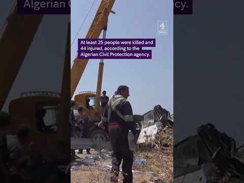 Aftermath of deadly Algeria bus crash