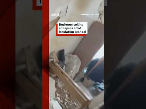 Bedroom ceiling collapses amid insulation scandal. #BBCNews