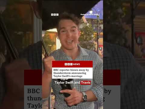 Thunderstorm stops BBC report on Taylor Swift wedding. #TaylorSwift #BBCNews