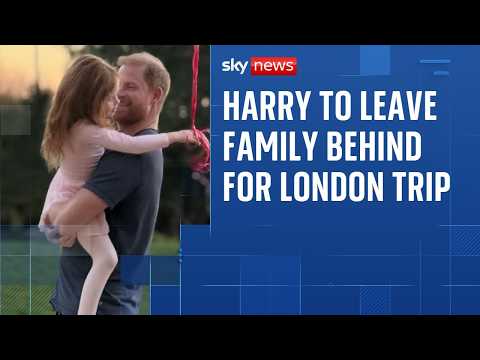 Prince Harry won’t bring family to London when he visits UK next week, Sky News understands