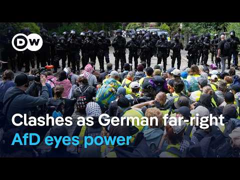 German police clashed with left-wing activists protesting the AfD’s party congress | DW News