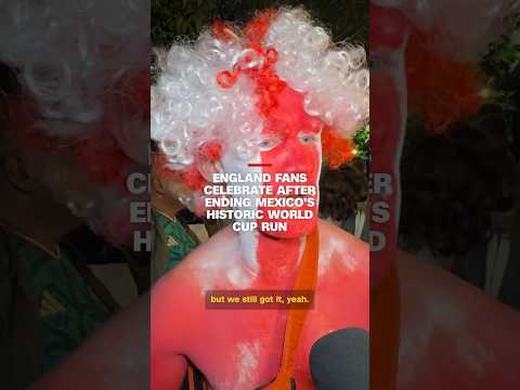 England fans celebrate after ending Mexico’s historic World Cup run